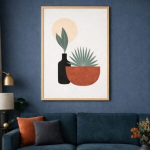 Luxury Mixed-Media Botanical Canvas Art